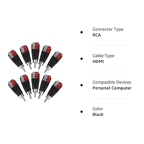 Miniatura 7 de Lollipop Cable de altavoz a audio macho RCA conector adaptador Jack Plug 10pcsSet