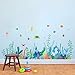 decalmile Pegatinas de Pared Algas Marinas Rodapié Adhesivos Pared Bajo el Mar Peces Vinilos Decorativos Bebé Niños Habitación Baños