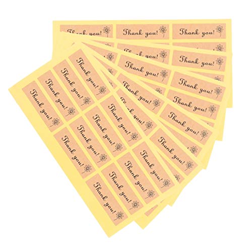 Etiqueta de 30 Folhas de Agradecimento Papel Kraft Lacre de Presente Adesivo de Selo de Etiqueta de