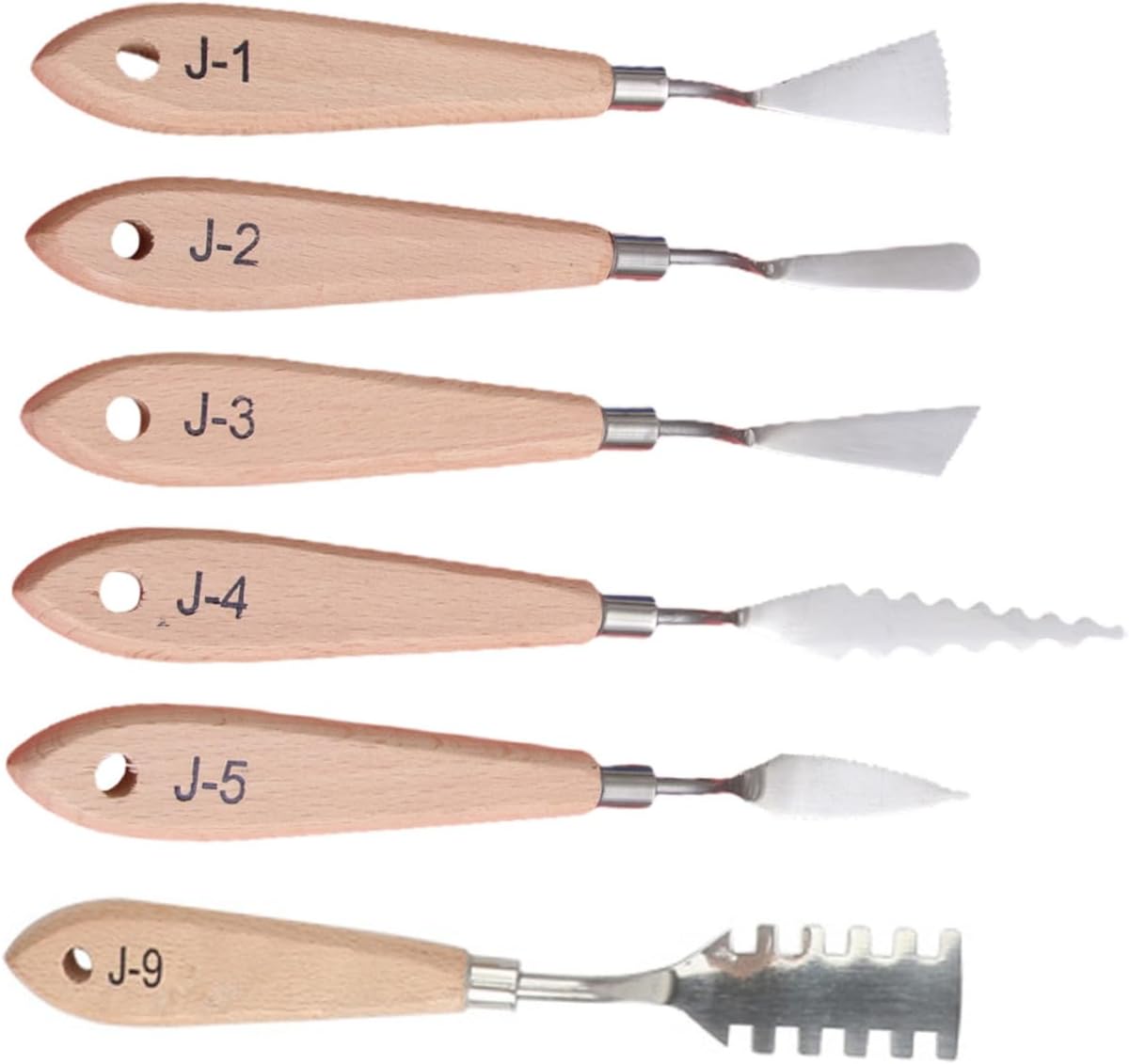 6pcs Stainless Steel Painting Spatula Oil Painting Knife Combination Art Craft Tools Palette Knives