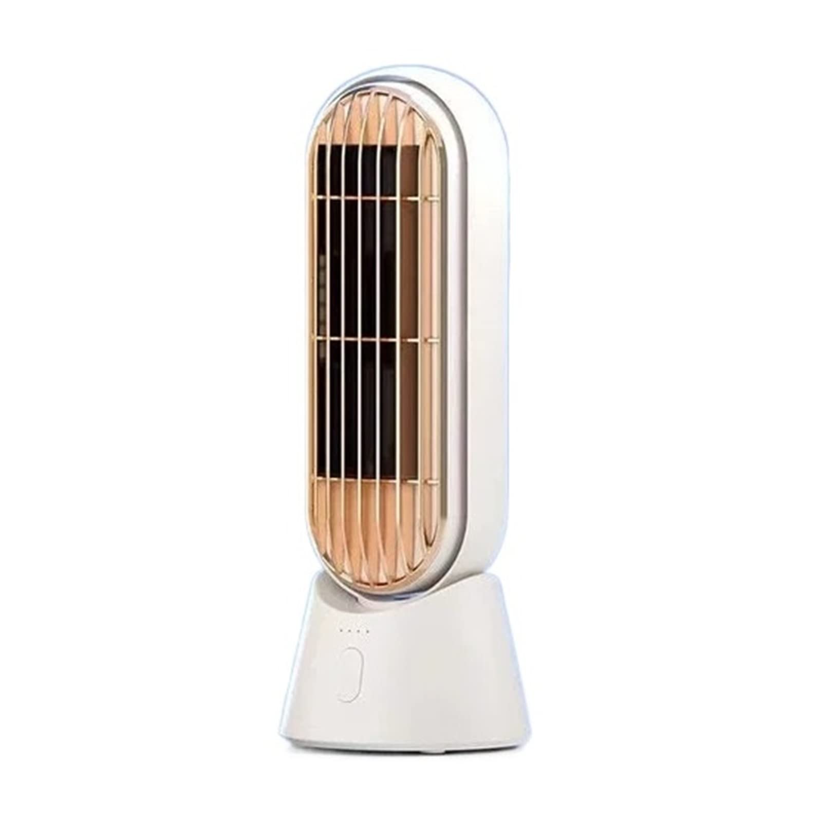4000mAh Electric Fan Desktop Portable Vaneless Tower USB Charging Battery Vertical Home Office Cooling Air Conditioner Airflow Comfort Refreshing Breeze(Plug-in type white)