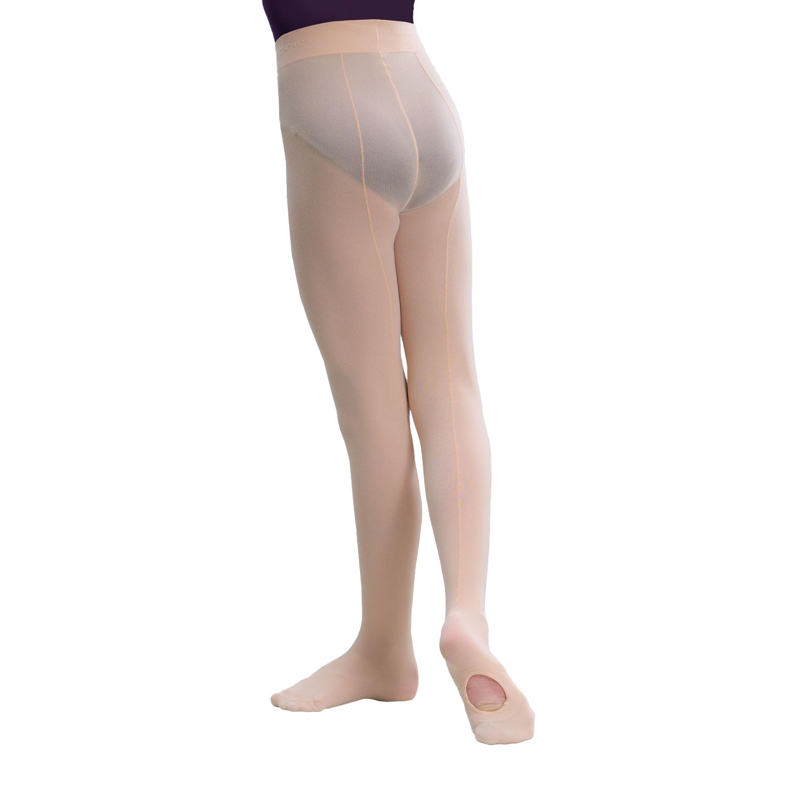 Mallas convertibles con costuras simuladas para niños, 85 % nailon, 15 % elastano, pie convertible - TS99
