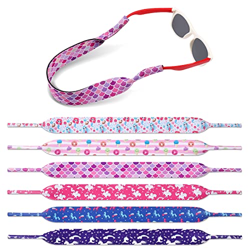 Hifot 6 Piezas Flotante Correa Gafas niños,cordon gafas de sol soporte corre Neopreno cordón gafas de sol,Correa Antideslizante Gafas para Niña
