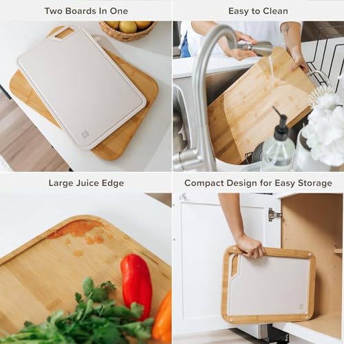Set de 2 tablas de cortar de Bambú Nesting KitchenEdge miniatura 3