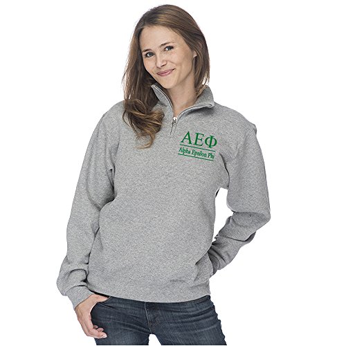 Alpha Epsilon Phi Quarter Zip Pullover Sweatshirt - AEPhi Sorority Cadet Collar Sweater - AEF Gifts