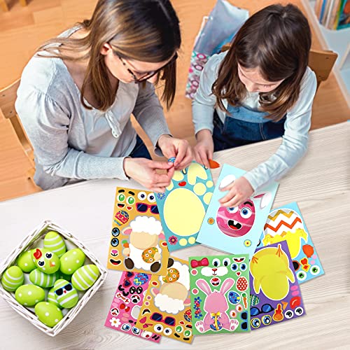 30Pcs Easter Stickers For Kids, Easter Activities For Kids, Easter Classroom Craft Party Games, Diy Make Your Own Egg Bunny Stickers, Easter Party Favors Decorations Supplies For Toddlers #TOP4