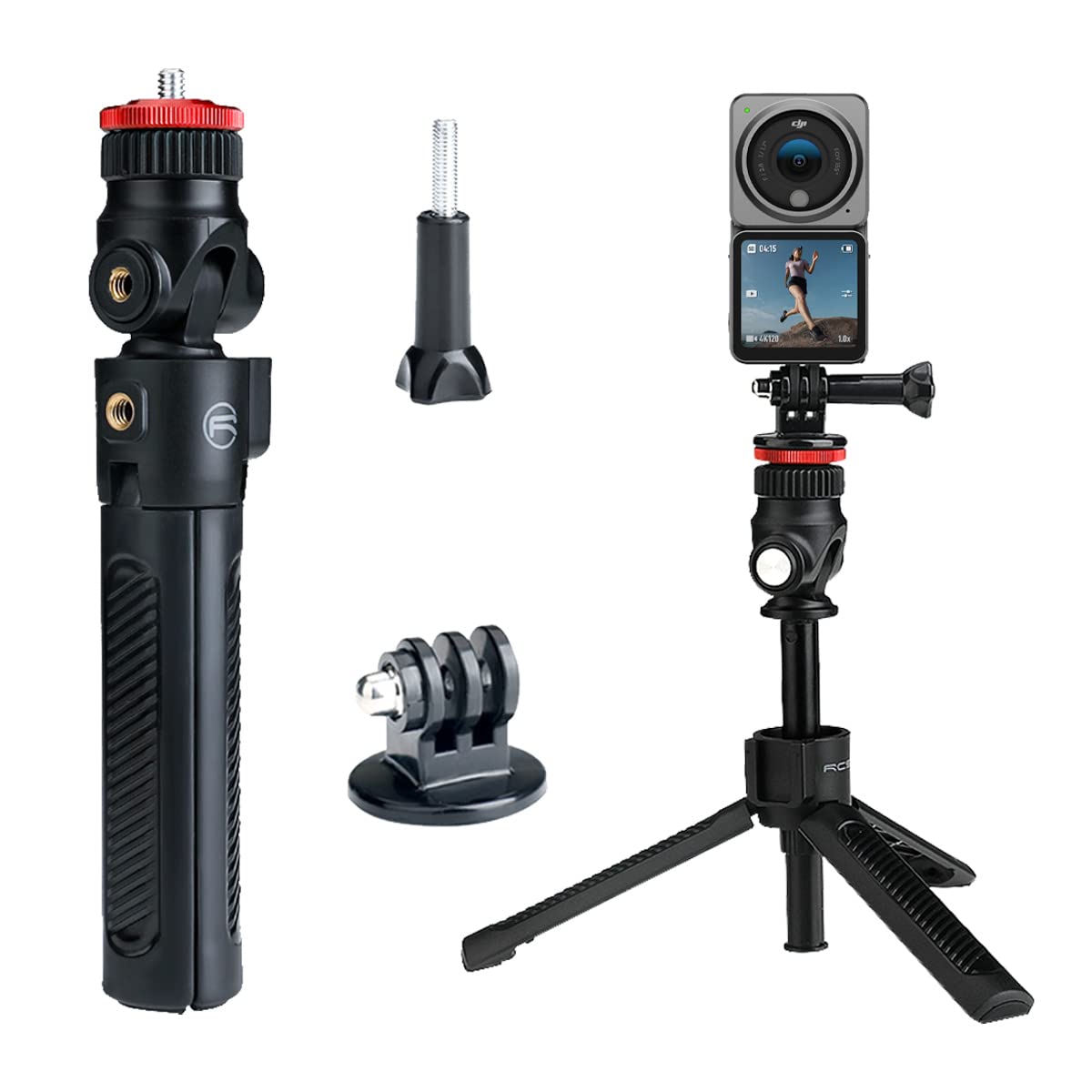 Amazon | Huobo DJI Action 2専用自撮り棒 3way自撮り棒 伸縮一脚 三脚 