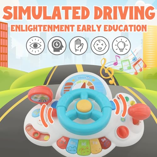 Image of Caterbee Baby Turn and Learn Driver Steering Wheel Toys (White)