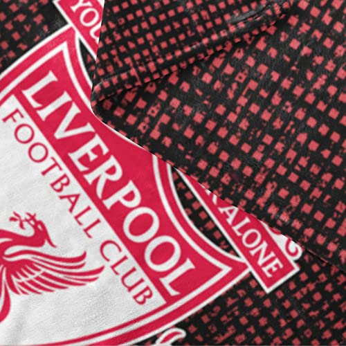 Todd Linens Liverpool Football Crest Fleece Blanket Throw Soft LFC Warm Sofa Travelling Blanket Mesh Liverpool Gift for Men Kids Teen 100x 150 cm