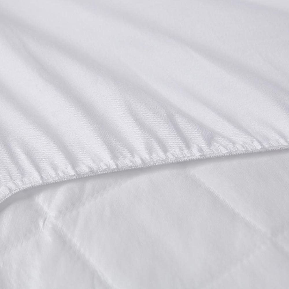 Biancheria da letto Lenzuola con angoli Hotel Homestay Lenzuola con angoli impermeabili trapuntate spesse di colore puro per coprimaterasso White King 193x203cm + 46cm