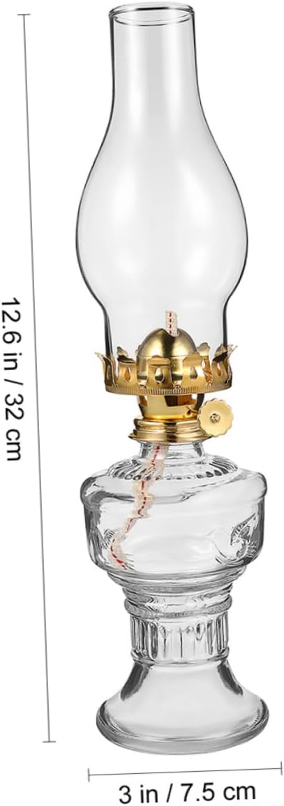 LIFKOME 2Pcs Retro Glass Kerosene Lamp Elegant Oil Lamp for Home Decor Vintage Buddha Lamp for Living Room Bedroom Easy to Use Install