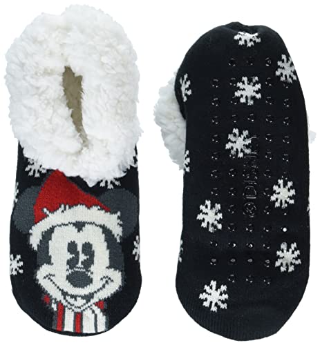 Disney Women's Mickey Mouse Holiday Teddy Fur Slipper Socks