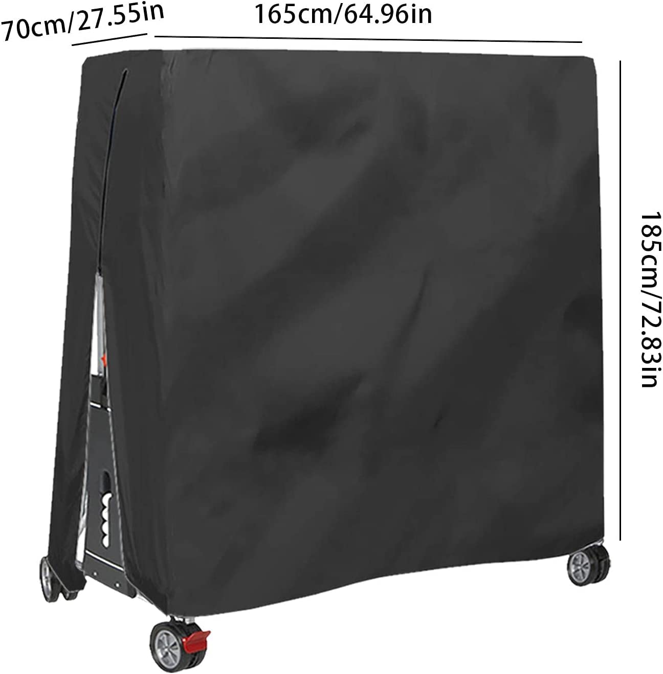Custodia per tavolo da ping pong, impermeabile, resistente al vento, anti-UV, robusta, tessuto Oxford, con chiusura a zip e cordoncino regolabile, 165 x 70 x 185 cm