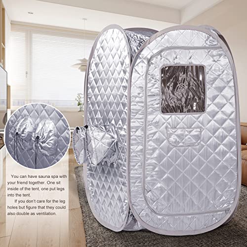 Zonemel Portable Steam Sauna Tent, Lightweight Folding Tent, Personal Steam Sauna Spa For Relaxation At Home, Steamer Not Included-Silver #TOP3