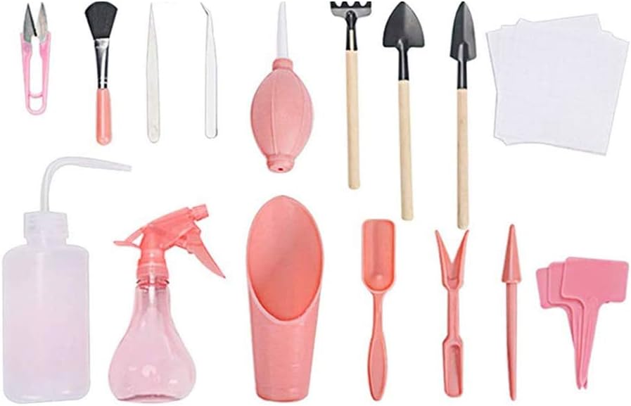 SANGSHI Kit de jardinería para plantas suculentas, kit de herramientas para transplantar, para bonsái, herramienta de perforación