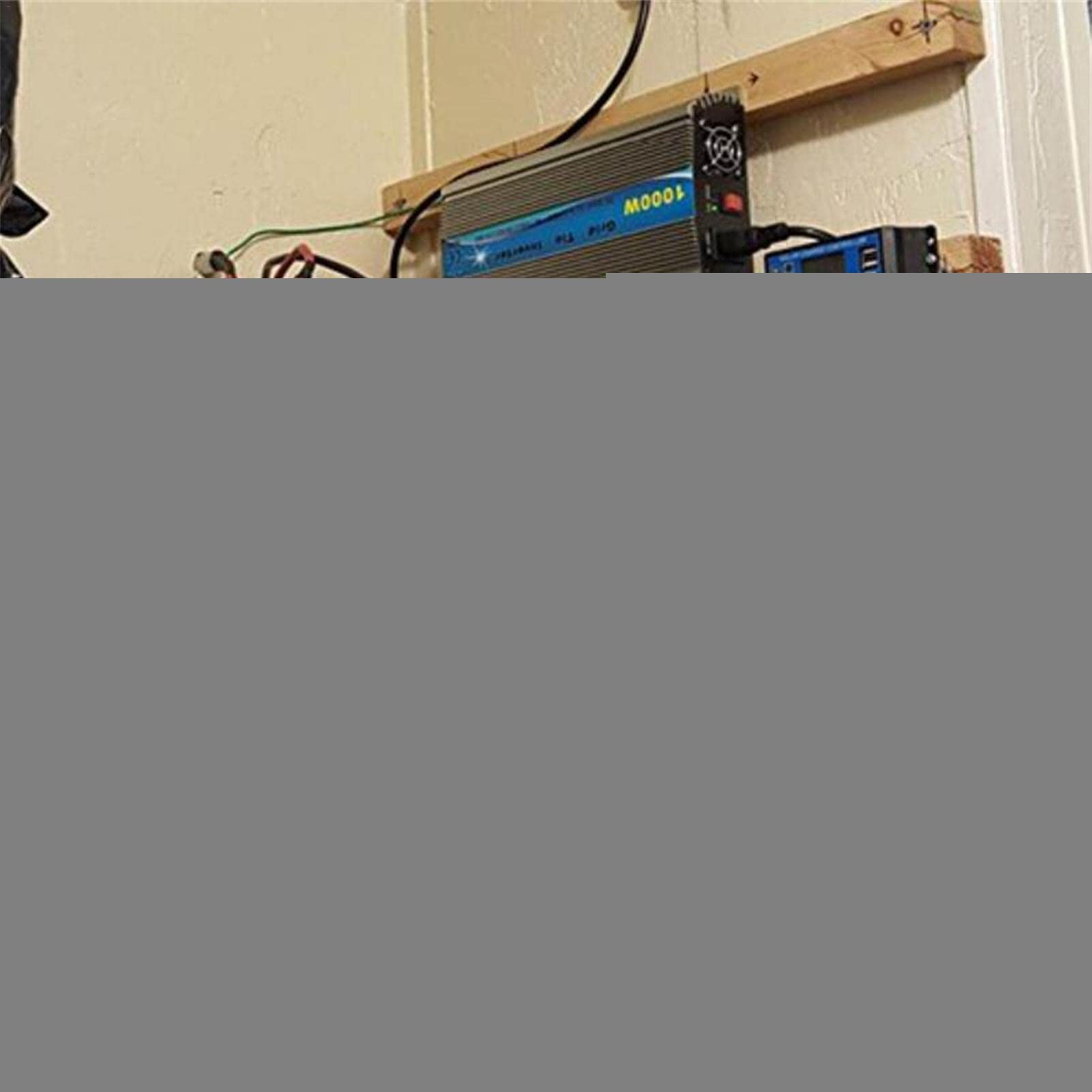a-r Kit Completo de energía Solar,300W Convertidor Inversor 18W Panel Solar Completo | Controlador Resistente a la Intemperie DC 12V a AC 110/220V 30A con 2 Puertos USB
