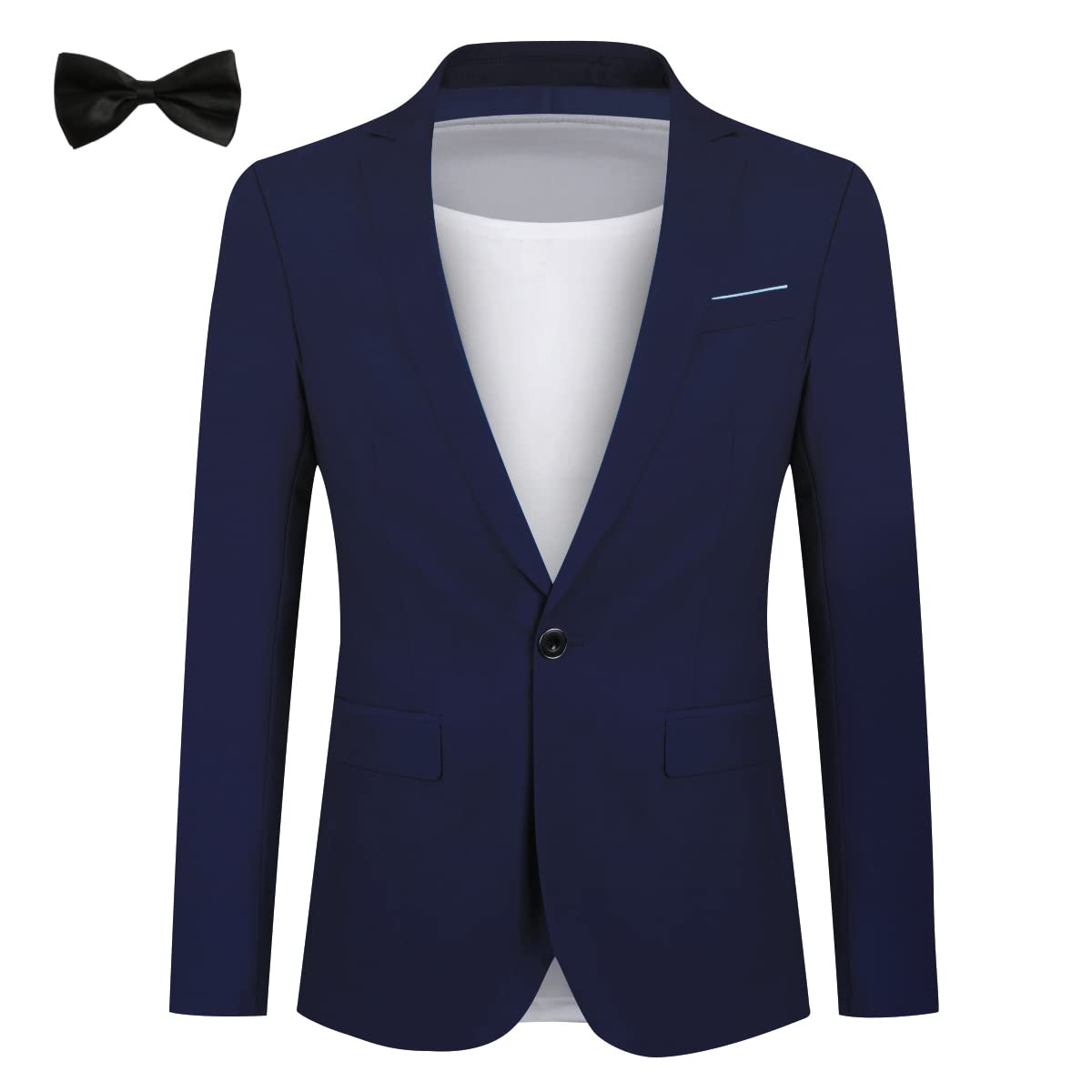 Allthemen Abito da Uomo in 2 Pezzi in Tinta Unita con Un Bottone Blazer + Cravatta Giacca Formale da Lavoro per Matrimonio