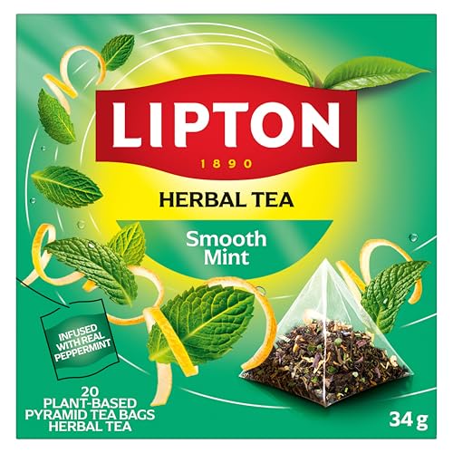 LIPTON Pyramids Smooth Mint Herbal Tea 20count (Pack of 4)