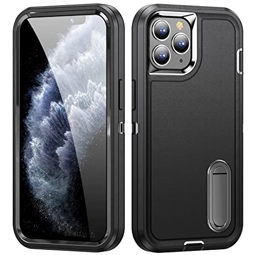 Idweel Iphone 11 Pro Max Case With Build-In Kickstand,Heavy Duty Protection Shockproof Anti-Scratch Rugged Protective Durable Case Hard Cover For Iphone 11 Pro Max 6.5 Inch,Black #TOP1