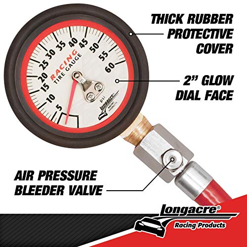 Longacre 50417 0-60 PSI Analog Tire Pressure Gauge, 2 Inch - Image 3