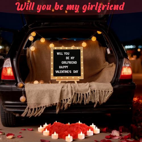 Kit romántico Will You Be My Girlfriend con velas LED para declaraciones únicas 4
