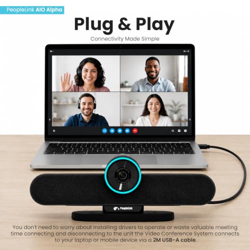Image of AIO Alpha Ai 4K Video bar with Auto Framing Up to 10 Sitings |16X Zoom | 128 FOV Wide Angle |USB Plug & Play for Teaching,YouTube,Live Streaming,Video Conferencing,Hybrid Online Classes