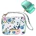 Inspring RFID Credit Card Wallets for Women ID Holder with Removable Wristlet Wrist Strap Fabric Floral Wallet Dual Zipper Purse