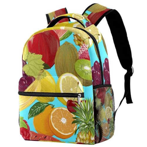 Sac à dos d'école imprimé fruits multicolore 29.4x20x40cm pour ados