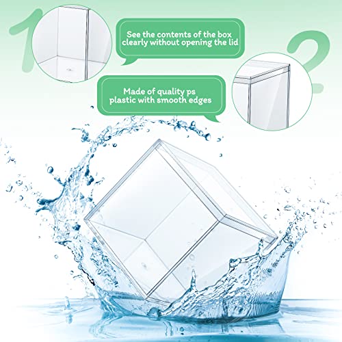 Clear Acrylic Box With Lid Plastic Clear Acrylic Square Cube Acrylic Display Box For Storage Acrylic Stackable Container For Pill Candy Jewelry Gift Card Party Favors 2.9 X 2.9 X 2.9 Inch (48 Pieces) #TOP2