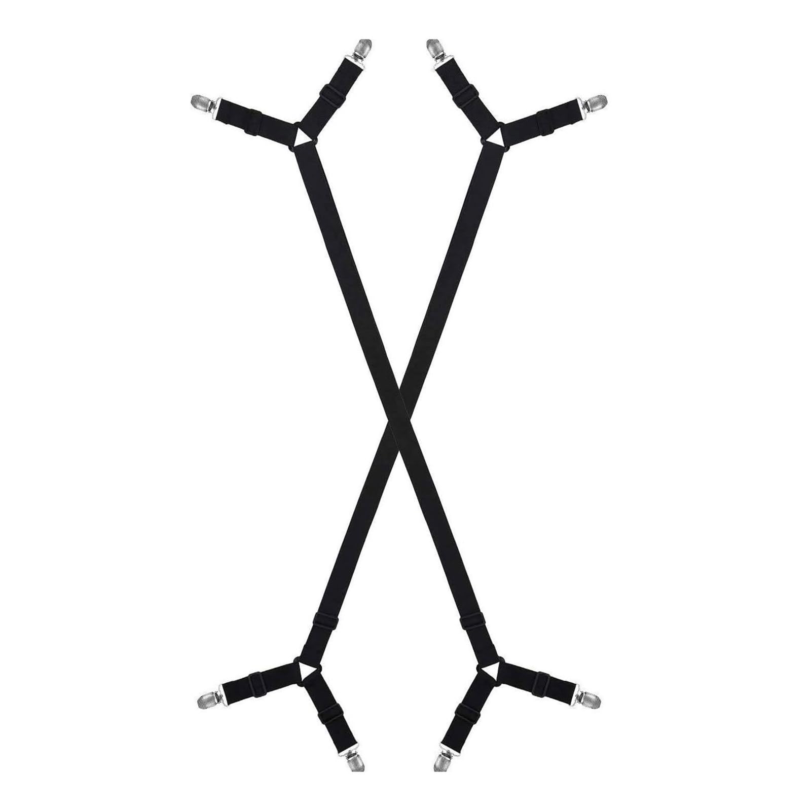 ZBIianxer 2 Pack Fabric Sheet Metal Clamps Secures Fit Sheets Without Damage Adjustable Bed Tensioners for Any Bed Frame Fastening Strap