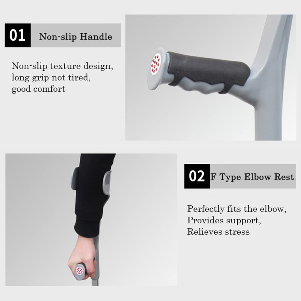 NGD Muleta de Codo de Aluminio para Adultos(x1 Unidad),Muleta Ortopédicas Plegable con Cuentas Reflectantes,Muleta para Caminar Ergonómicos-Regulables en Altura