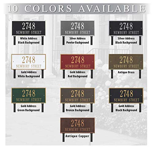 image for Clarus Crystal Whitehall™ Personalized Cast Metal Address plaque - L