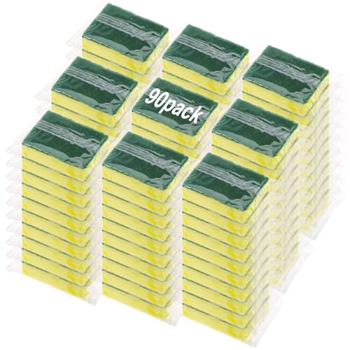 Ovveroche 90Pack Individually Wrapped Sponges Uncompressed Kitchenware