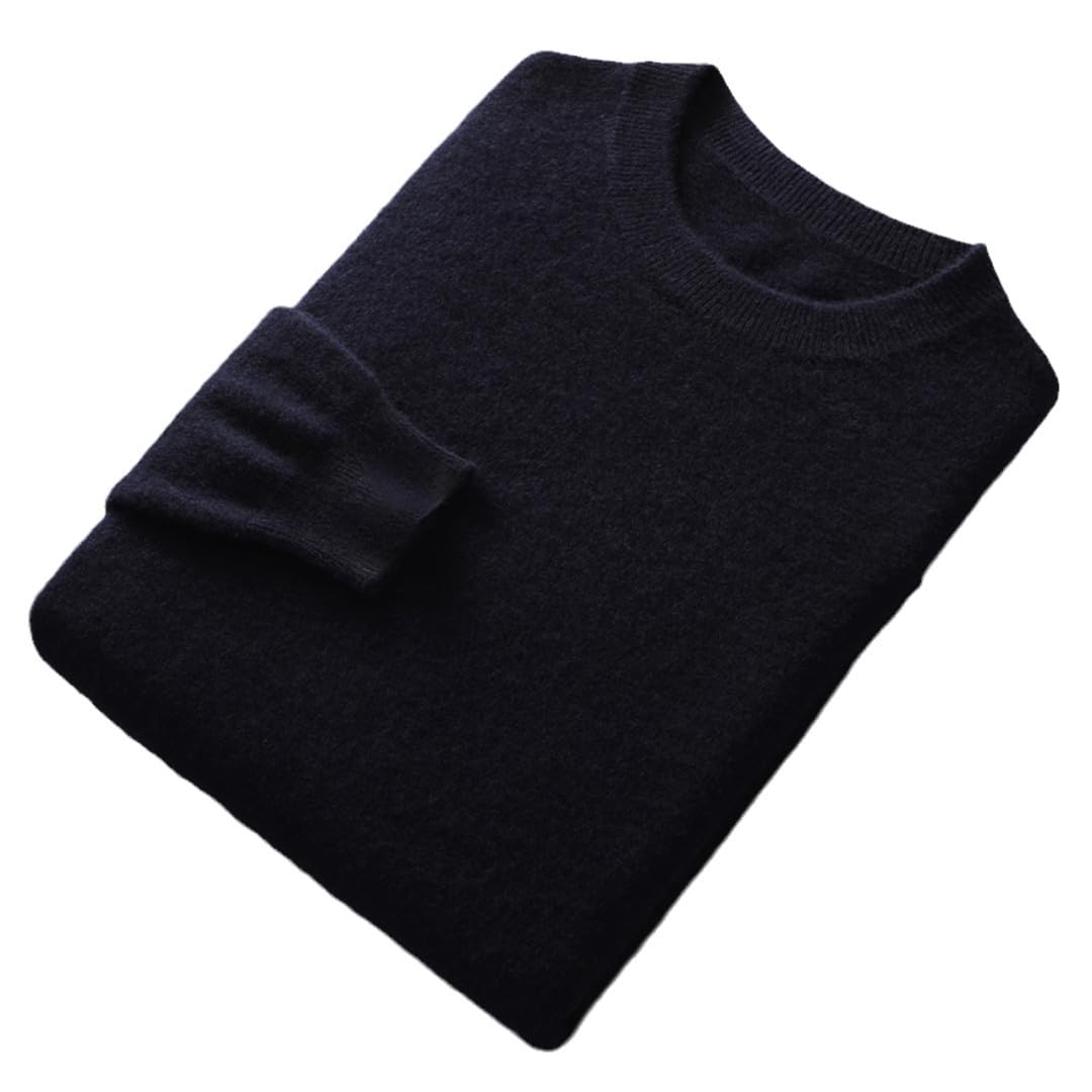 Yeuyyben Maglione da Uomo in Lana Merino Autunno Inverno Pullover con Scollo A O Tenere Caldo Maglione in Cashmere Lavorato A Maglia