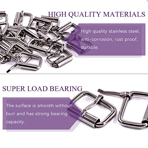 Swpeet 60Pcs 1 Inch / 25mm Gun-Black Multi-Purpose Metal Roller Buckles Metal Rings for Belts Hardware Bags Ring Hand DIY Accessories Keychains Belts and Dog Leash - Image 3