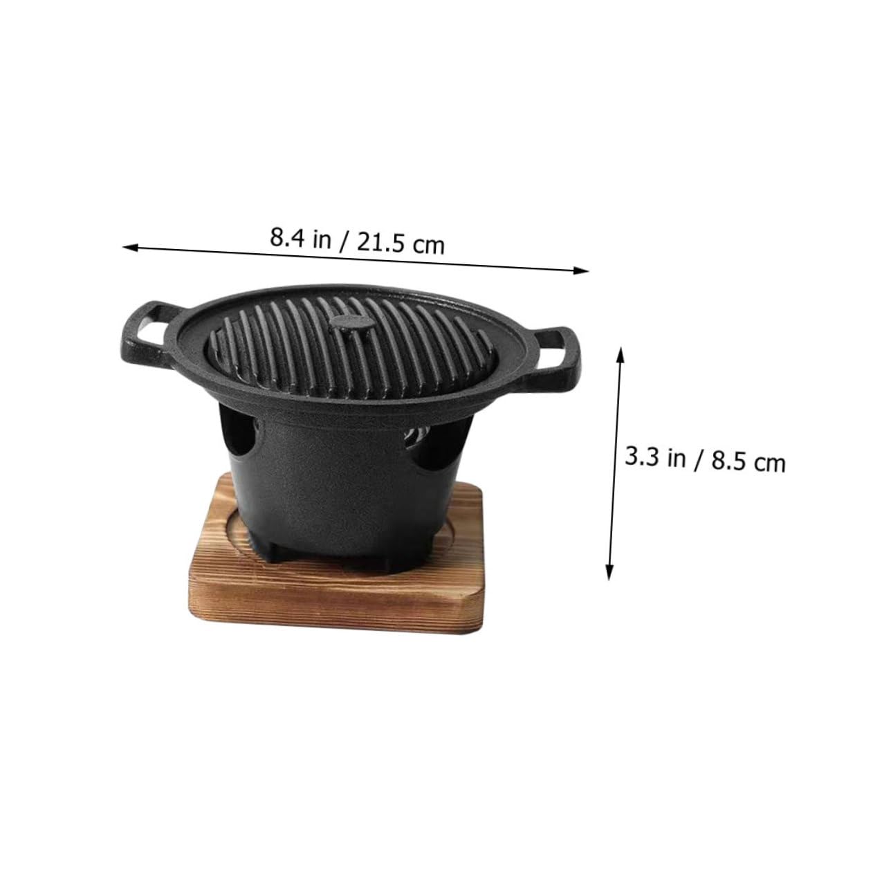 ORFOFE Barbecue da Tavolo senza Fumo Piccolo Facile da Usare in Alluminio e Legno per Casa, Adatto a Mais e Manzo con Rete per Barbecue