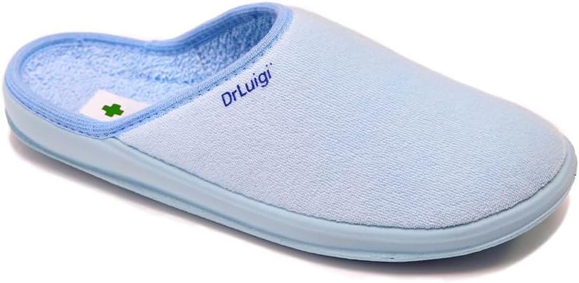 DrLuigi medische pantoffels voor vrouwen, van traagschuim, voor binnen en buiten, met Italiaans katoen, Made in EU, verlicht druk, verbetert de doorbloeding van de huid, bruin, 41 EU