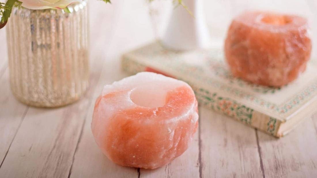 Natural Himalayan Crystal Rock Salt Tealight Candle Holder