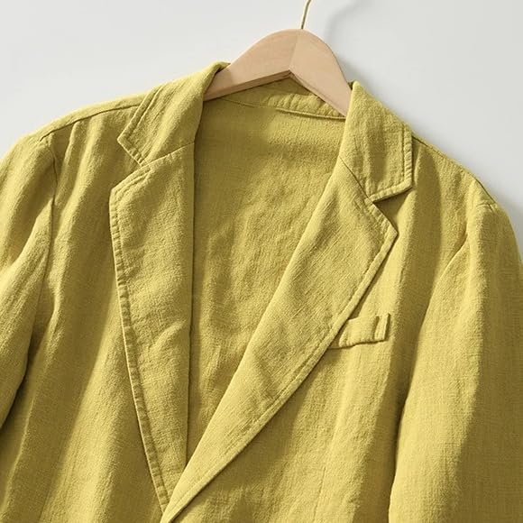 Men's Spring Summer Casual Linen Cotton Suit Blazer – Solid Color Oversized Fit Stylish Jackets For Men4