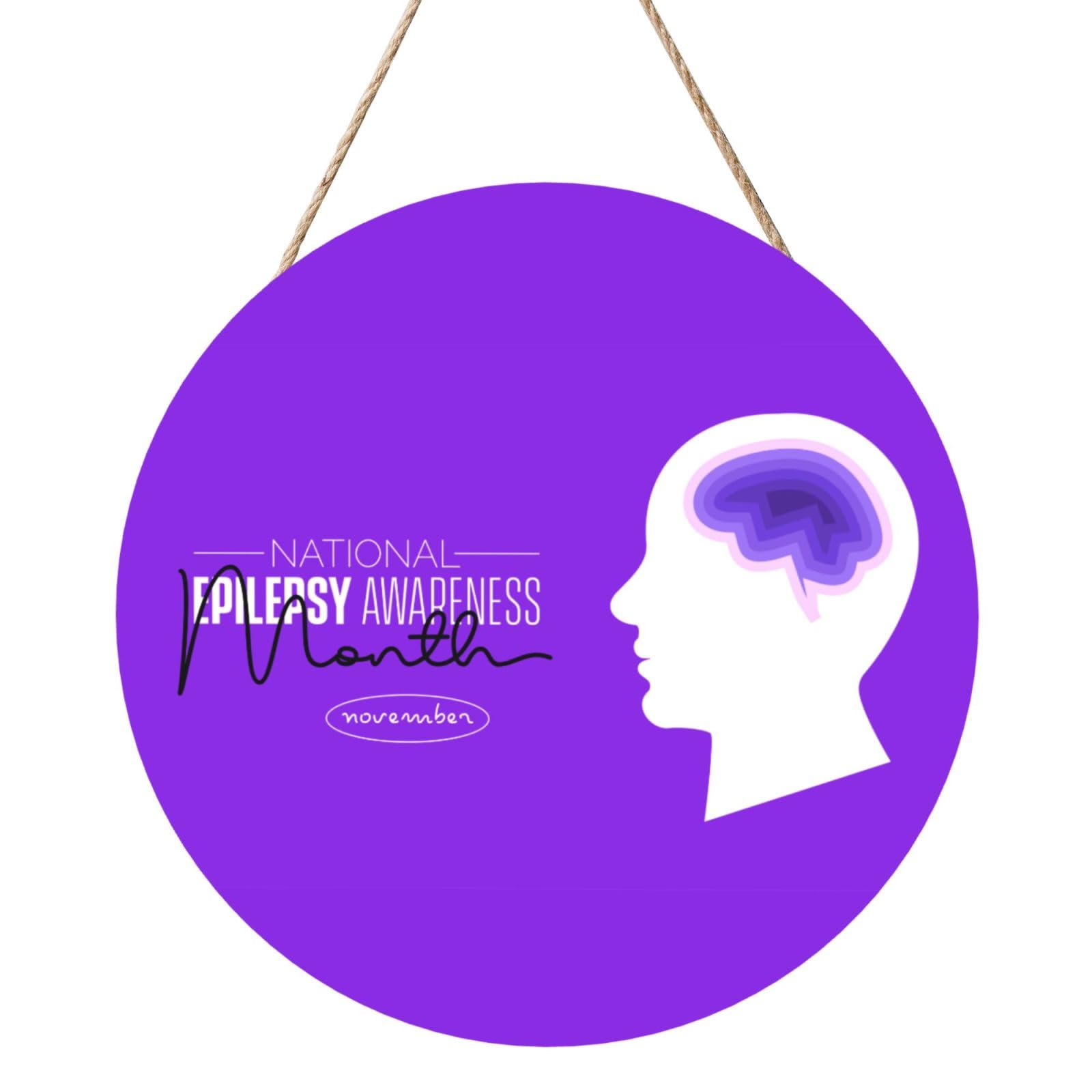 November Is National Epilepsy Awareness Month Door Signs Plaques Wood Welcome Sign For Front Door Wall Hanging For Home Farmhouse Office Classroom Party Decoration