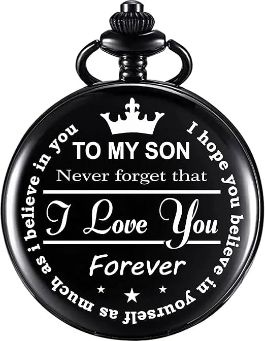 Classic Black Gandhi Style Pocket Watch Message Engraved Unique Memorable Gift for Men Women on Birthday, Annversary & Their Special Occassion-image-49