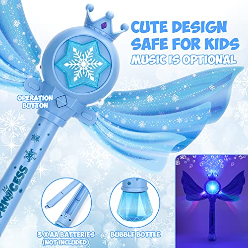Bubble Machine for Kids, Automatic Electric Frozen Toys for Girls Princess Bubble Wand Maker Machine Blower, Musical&Light Up Bubble Toys for Toddlers Outdoor, 3 4 5 6 7 8 Year Old Girl Gifts Toys