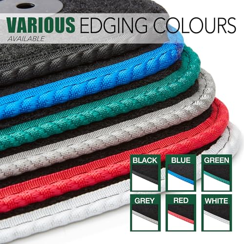 GCM - Car Floor Mats for BMW 3 Series E90 & E91 Saloon & Estate 2005-2012 - Anti Slip & Fit Car Mat with Clips Easy to Clean Car Carpet for All-Weather- Black Edging, Carpet - Image 4