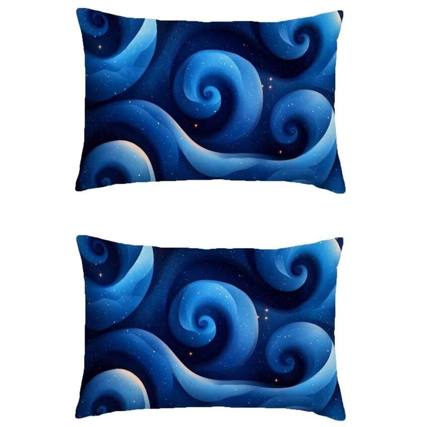 Housse coussin exterieur bleu 60x90 taie oreiller rectangulaire étanche patio