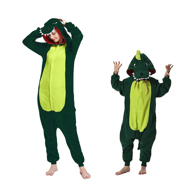 Pijama de Dibujos Animados de Dinosaurio,Mono Animales Pijama Adorable,Disfraz de Cosplay para Niños y Adultos para Carnaval y Fiestas de Halloween