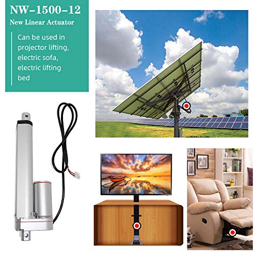 Eco-Worthy AM-TGF12V300-T-1 Heavy Duty 330Lbs/1500N Solar Tracker Linear Actuator Multi-Functions With Mounting Brackets (12V, 12") Ip54 Waterproof 300Mm Stroke Linear Motion Actuator thumb #1