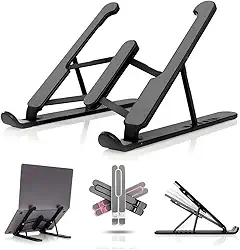 Suporte Multifuncional De Luxo Para Notebook Ajustável Com 6 Ângulos Ajustáveis - Dobrável E Ergonômico Para Desktop Portátil Compatível Com Macbook, Ipad, Hp, Dell (ETC) 10-17' - (Linha Premium)