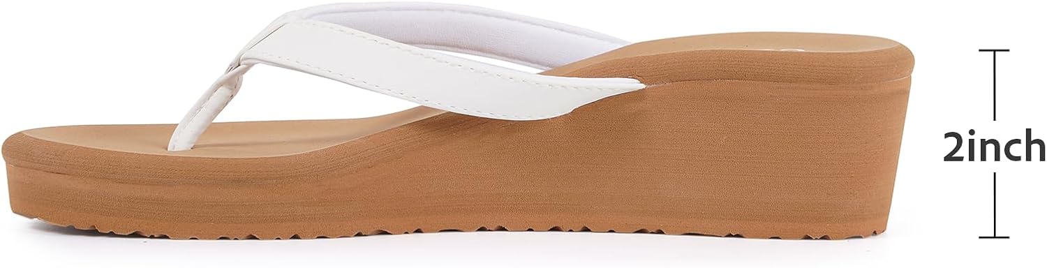 UBXRIN Women's Wedge Flip Flops Comfortable Platform Thong Sandals,Beach Pool Casual Summer Slip-On Shoes - Image 3