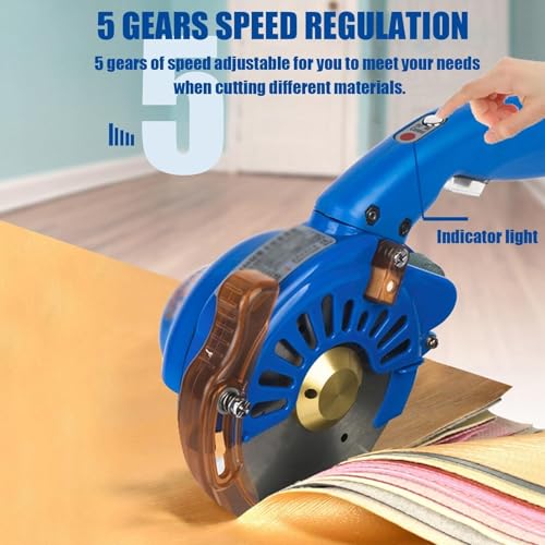 Electric Fabric Rotary Cutter, Adjustable Speed, 100/110/125mm Thickness, Perfect for Multi-Layer Fabric & Leather, Efficient Cutting Machine, Ideal Sewing Tool