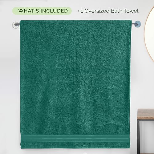 Image of Elegant Comfort Three Line Popcorn Extra Large Luxury Bath Towel - 40 inch x 80 inch inch, Premium Hotel Spa Quality 1 Piece Oversized Bath Sheet 100% Turkish Cotton Super Soft Highly Absorbent, Teal Blue